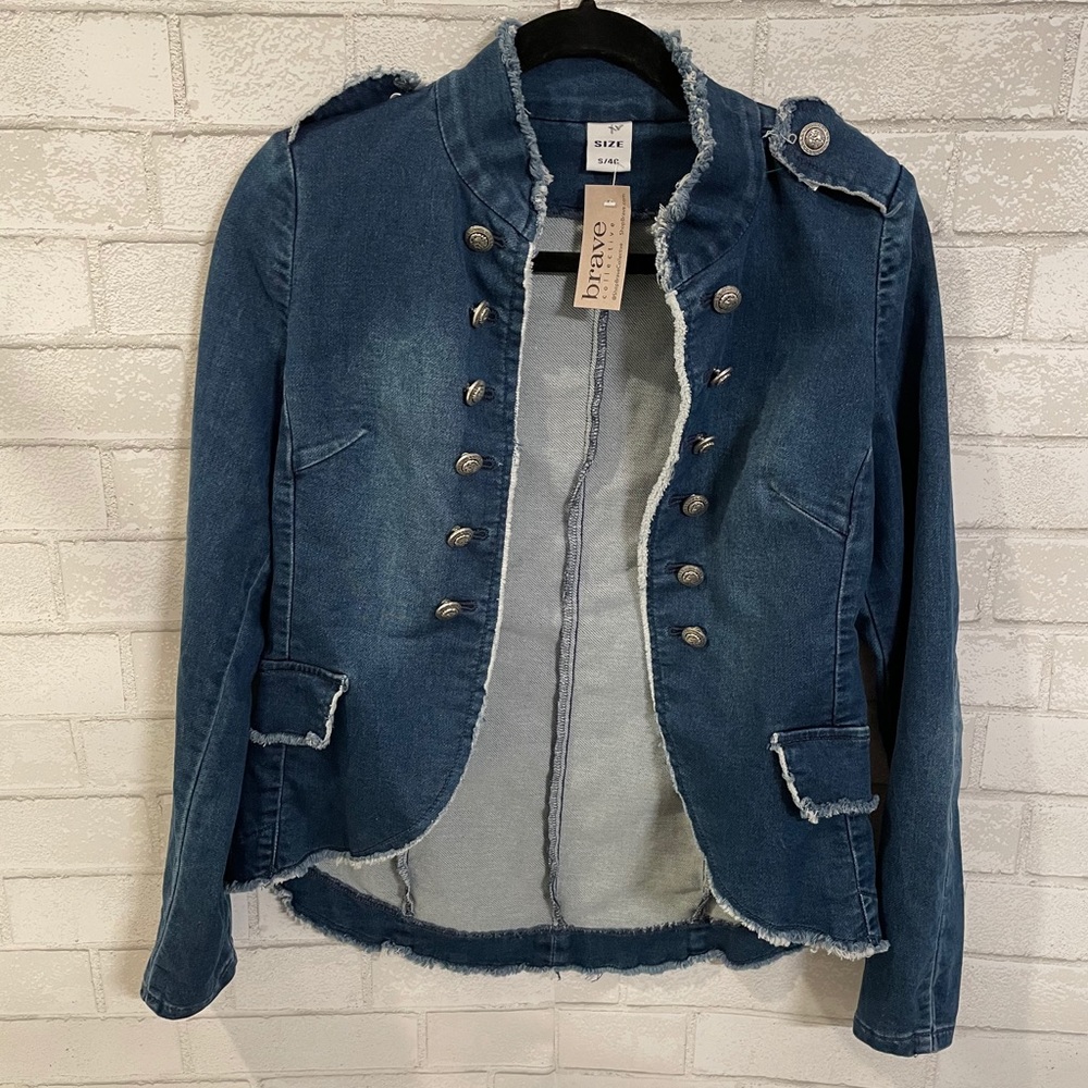 Women's Denim Jacket with Silver Buttons